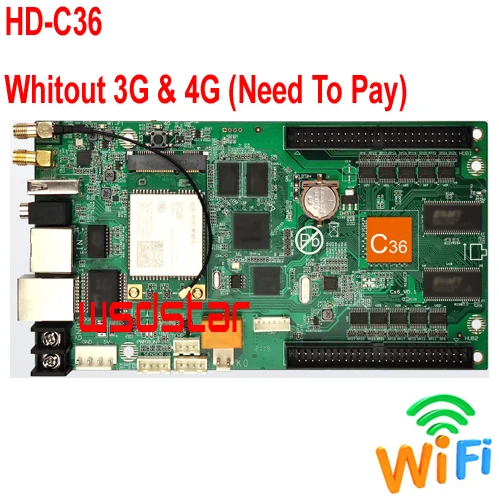 HUIDU HD-C36 + WIFI 2*50 Pin (замена HD-C35) асинхронный полноцветный P2 P3 P4 P5 P6 P7.62 P10 светодиодный