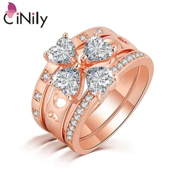 CiNily 3 in 1 Rose Gold Color LOVE Large Rings Clear Zirconia CZ Crystal Heart Stone Engagement Wedding Party Jewelry Woman Girl
CiNily 3 in 1 Rose Gold Color LOVE Large Rings Clear Zirconia CZ Crystal Heart Stone Engagement Wedding Party Jewelry Woman Girl