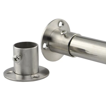 Tiazza 1Pc Stainless Steel Adjustable Round Wardrobe Bracket Hardware Hanging Rail Rod End Bracket Support Closet Pole Sockets 
Tiazza 1Pc Stainless Steel Adjustable Round Wardrobe Bracket Hardware Hanging Rail Rod End Bracket Support Closet Pole Sockets