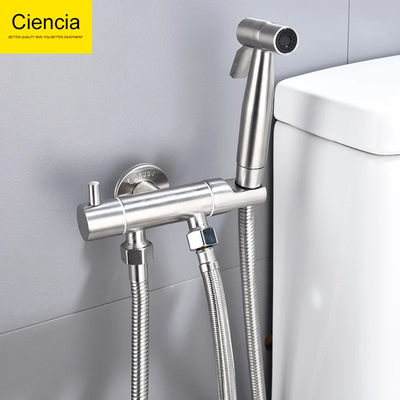 Stainless Steel Closestool Spray Gun Bidet Nozzle into Two Angle Set Toilet Flusher Chamber Pot Partner
Stainless Steel Closestool Spray Gun Bidet Nozzle into Two Angle Set Toilet Flusher Chamber Pot Partner