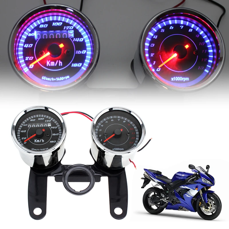 Universal Motorcycle Speedometer Odometer Gauge 0~160km/h 13000 RPM LED Backlight Tachometer Set
Universal Motorcycle Speedometer Odometer Gauge 0~160km/h 13000 RPM LED Backlight Tachometer Set