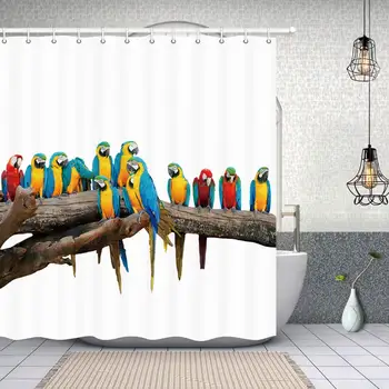Parrots Family on Tree Bath Curtain, Polyester Fabric Waterproof Colorful Tropical Bird Parrot on Wooden Branch Shower Curtain,
Parrots Family on Tree Bath Curtain, Polyester Fabric Waterproof Colorful Tropical Bird Parrot on Wooden Branch Shower Curtain,