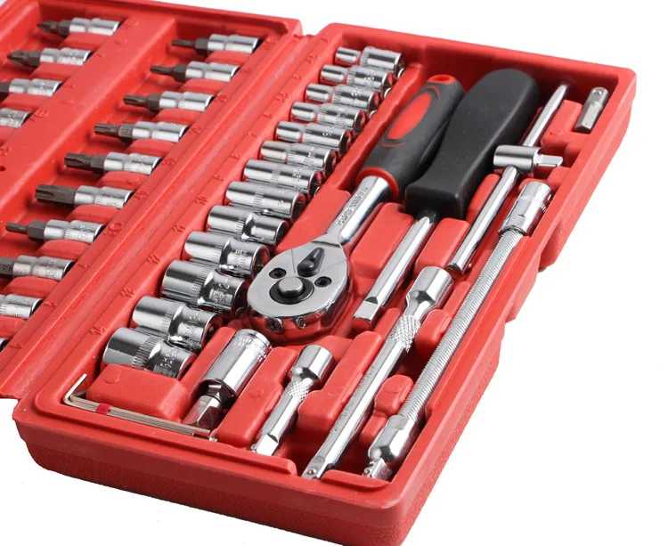 46-Piece Set of Auto Repair Tools Packaged Combination Manual Hardware Tools Set of Machine Repair Socket Wrench Automobile Tool
46-Piece Set of Auto Repair Tools Packaged Combination Manual Hardware Tools Set of Machine Repair Socket Wrench Automobile Tool