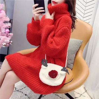 Thick Sweater Outer Wear Lazy Wind Red Turtleneck Sweater Skirt Female Hedging 2020 Autumn Winter New Mid-length Loose
Thick Sweater Outer Wear Lazy Wind Red Turtleneck Sweater Skirt Female Hedging 2020 Autumn Winter New Mid-length Loose