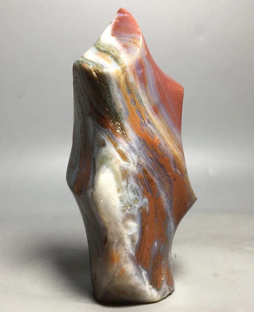 308g High quality natural quartz crystal feng shui decorated Ocean jasper flame for sale
308g High quality natural quartz crystal feng shui decorated Ocean jasper flame for sale