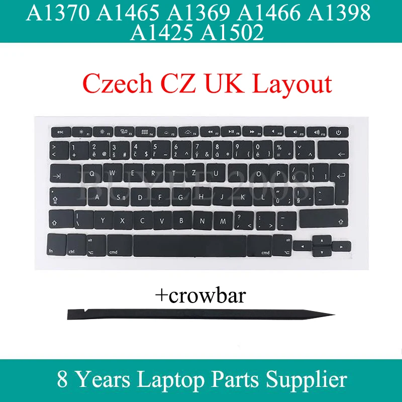 

New 15" A1398 A1425 A1502 Czech Keyboard Key Cap For Macbook Air Pro 13" A1370 A1465 A1369 A1466 EU CZ Czech Keycap Keys Caps
