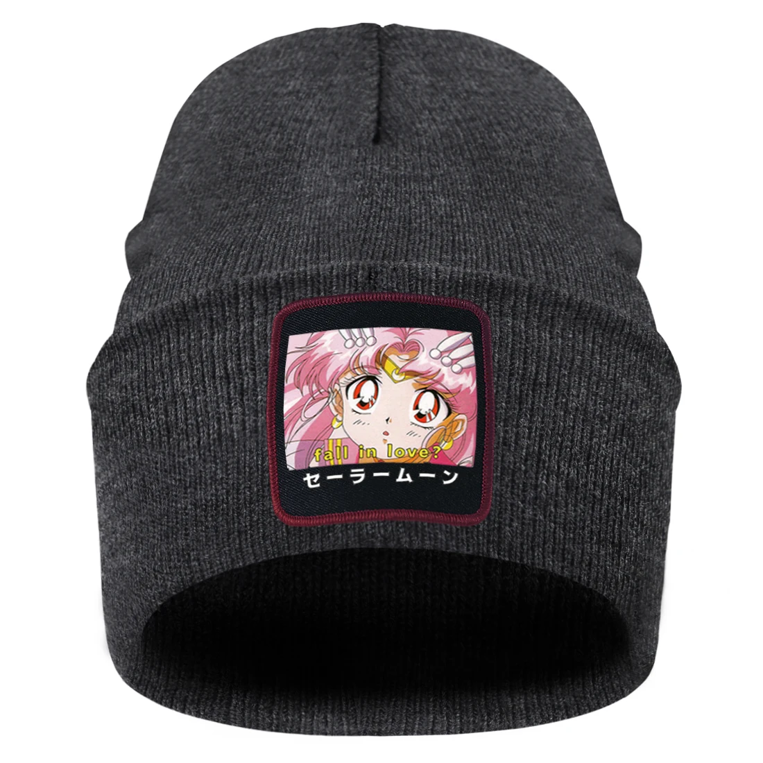 

Sailor Moon Print Skullies Beanies for Woman Beanie Hat Casual Foldable Brimless Hats Winter Warm Knitted Cap Sports Hedging Cap