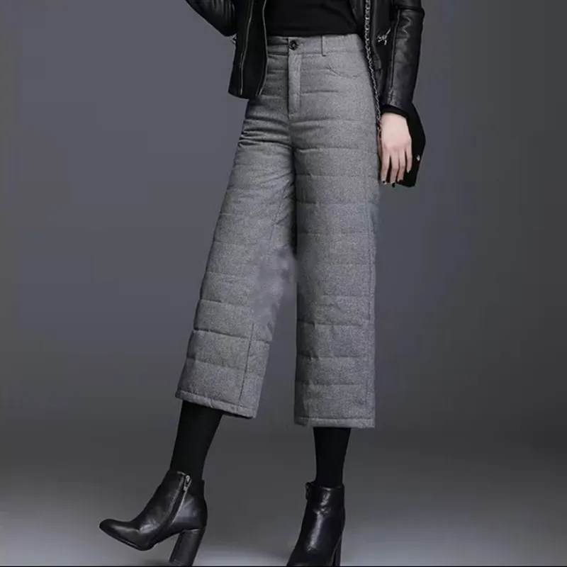 2021 Down Pants Office Ladies High Waist Nine Wide Leg Pants Warm Winter Fashion Loose Straight Street Pants Punk New Fashion
2021 Down Pants Office Ladies High Waist Nine Wide Leg Pants Warm Winter Fashion Loose Straight Street Pants Punk New Fashion