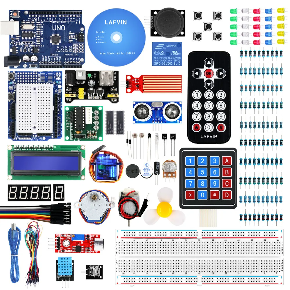 Super Starter kit/Learning Kit for Arduino UNO R3 Projects with CD tutorial 
Super Starter kit/Learning Kit for Arduino UNO R3 Projects with CD tutorial