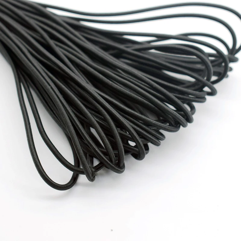 Wholesale 1mm 2mm 3mm 4mm White Black Thin Round Elastic Bands Elastic Rope Tape Cord Wedding for DIY Sewing Clothes Accessories