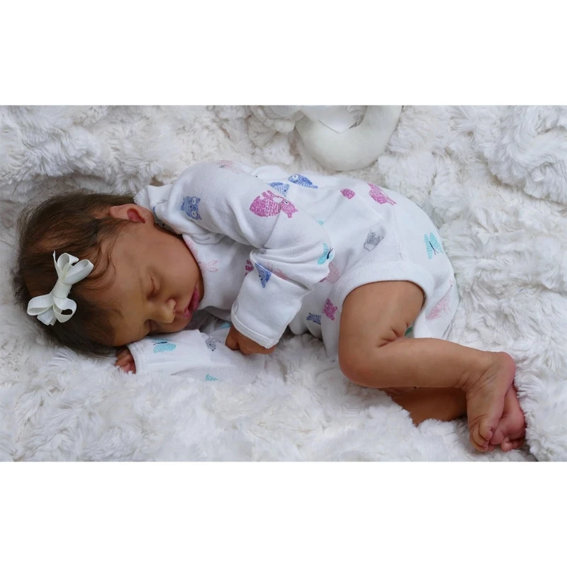 49cm Realistic Doll Closed Eyes Sleeping Girl Soft Vinyl Silicone Baby Dark Brown SKin Color Cute Newborn Boy Toy Gift for Kids
49cm Realistic Doll Closed Eyes Sleeping Girl Soft Vinyl Silicone Baby Dark Brown SKin Color Cute Newborn Boy Toy Gift for Kids