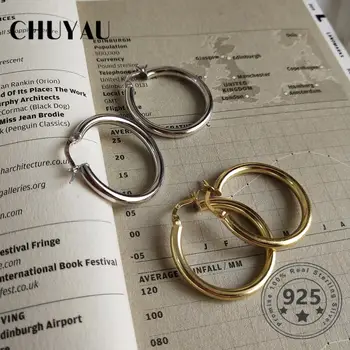 Chuyau Real 925 Sterling Silver Gold/Silver Color Smooth Earrings Hoop Earrings For Women 925 Jewelry Gift Wholesale
Chuyau Real 925 Sterling Silver Gold/Silver Color Smooth Earrings Hoop Earrings For Women 925 Jewelry Gift Wholesale