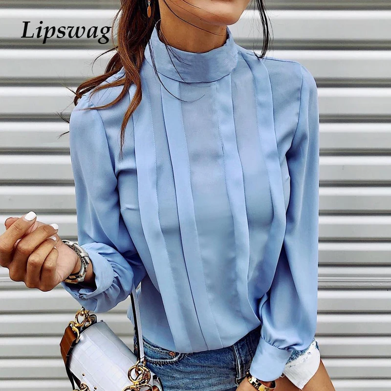 Lipswag Autumn O-neck Button Blouse Shirts Women 2019 Solid Color Long Sleeve Blusa Tops Elegant Sexy Office Work Blouses Female
Lipswag Autumn O-neck Button Blouse Shirts Women 2019 Solid Color Long Sleeve Blusa Tops Elegant Sexy Office Work Blouses Female