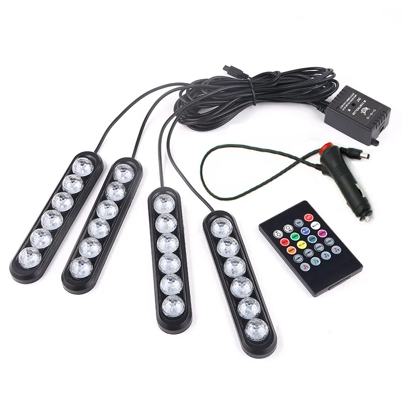 One Drag Four Led Strip Colorful Atmosphere Lamp Car Styling Decorative Interior Light Modified Sound Control Decorative Lamp
One Drag Four Led Strip Colorful Atmosphere Lamp Car Styling Decorative Interior Light Modified Sound Control Decorative Lamp