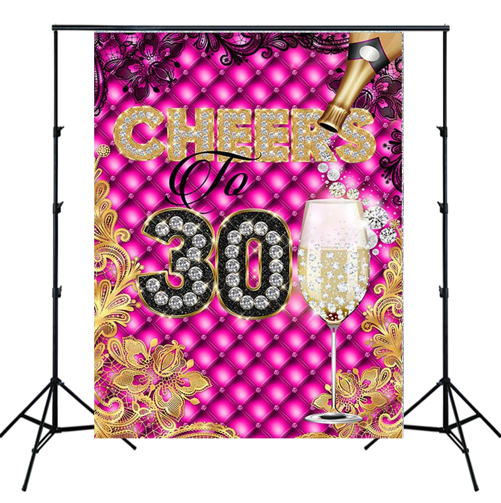 pink gold diamond 30th Birthday backdrop for Adults Birthday Party Cheers to 30 Years Photo Background wall decor Banner SM-305
pink gold diamond 30th Birthday backdrop for Adults Birthday Party Cheers to 30 Years Photo Background wall decor Banner SM-305