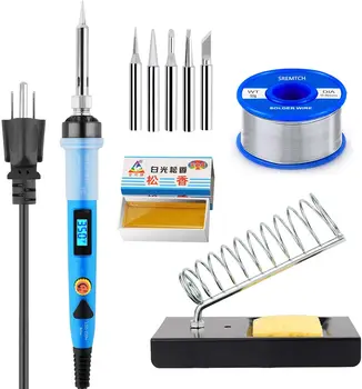 Soldering Iron Kit, 80W Digital LCD Solder Gun Adjustable Temperature Controlled Fast Heating Welding Tools for Electronics
Soldering Iron Kit, 80W Digital LCD Solder Gun Adjustable Temperature Controlled Fast Heating Welding Tools for Electronics