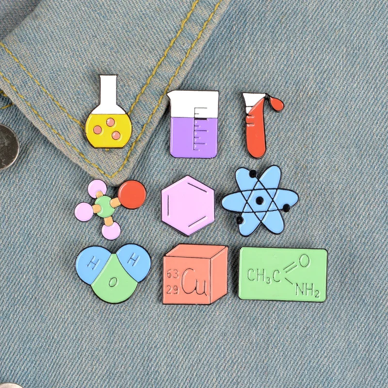 Chemistry Lab Cartoon Enamel Pin Chemical equation Button Badge Element Molecular Structure Jewelry for chemist Accessories
Chemistry Lab Cartoon Enamel Pin Chemical equation Button Badge Element Molecular Structure Jewelry for chemist Accessories