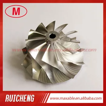 RHF55 11+0 blades 52.56/68.00mm high perforance Turbo Billet/milling/aluminum 2618 compressor wheel 
RHF55 11+0 blades 52.56/68.00mm high perforance Turbo Billet/milling/aluminum 2618 compressor wheel