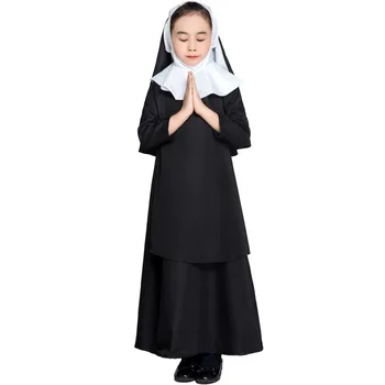 Kid Girls Nun Costume Cosplay Fancy Halloween Party Catholic Black Hooded Shawl Gown Dress Children Clothing S-XL C55603CH
Kid Girls Nun Costume Cosplay Fancy Halloween Party Catholic Black Hooded Shawl Gown Dress Children Clothing S-XL C55603CH