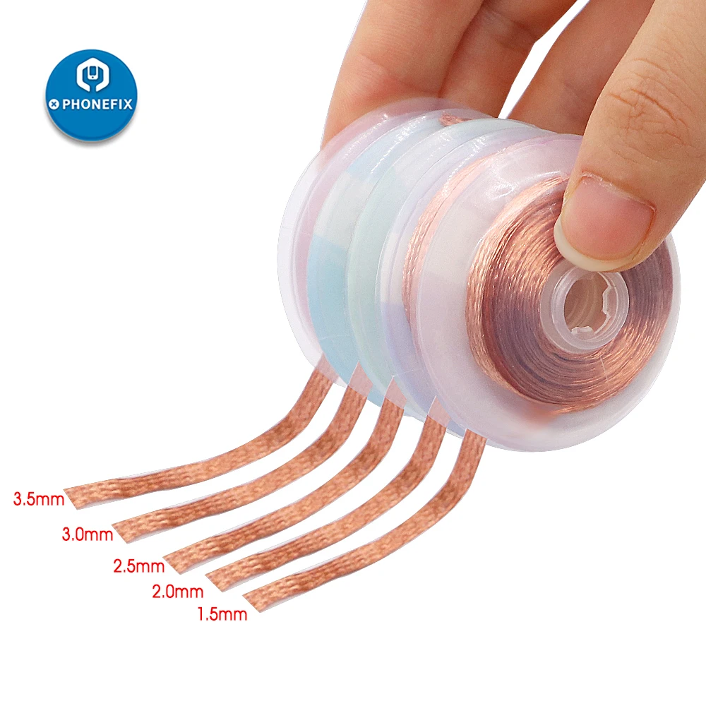 Flux Desoldering Braid Solder Remover 99.9% Pure Copper Absorption Wire for Mobile Phone Motherboard Repair Desoldering Wick
Flux Desoldering Braid Solder Remover 99.9% Pure Copper Absorption Wire for Mobile Phone Motherboard Repair Desoldering Wick