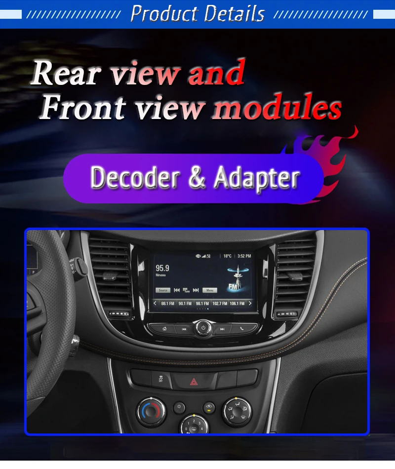 For Chevrolet Trax 2012~2020 Rear View Camera Adapter Reversing Parking Original Screen Upgrading Back Up Camera Module Decoding DH
