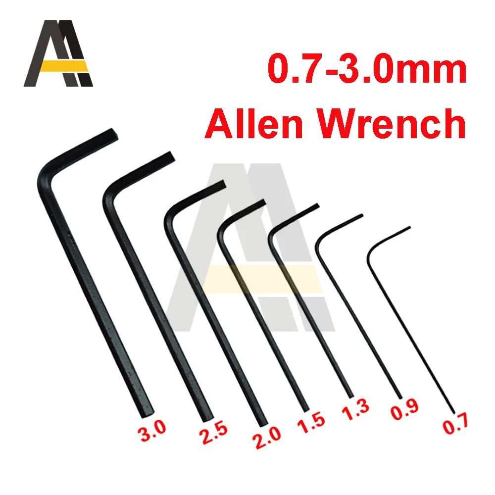 Set of 7 Allen Wrenches 0.7mm-3mm Mini Hexagon Wrench 0.7 0.9 1.3 1.5 2.0 2.5 3.0 Set Hex Allen Key Wrench Screwdriver Tool Kit
Set of 7 Allen Wrenches 0.7mm-3mm Mini Hexagon Wrench 0.7 0.9 1.3 1.5 2.0 2.5 3.0 Set Hex Allen Key Wrench Screwdriver Tool Kit