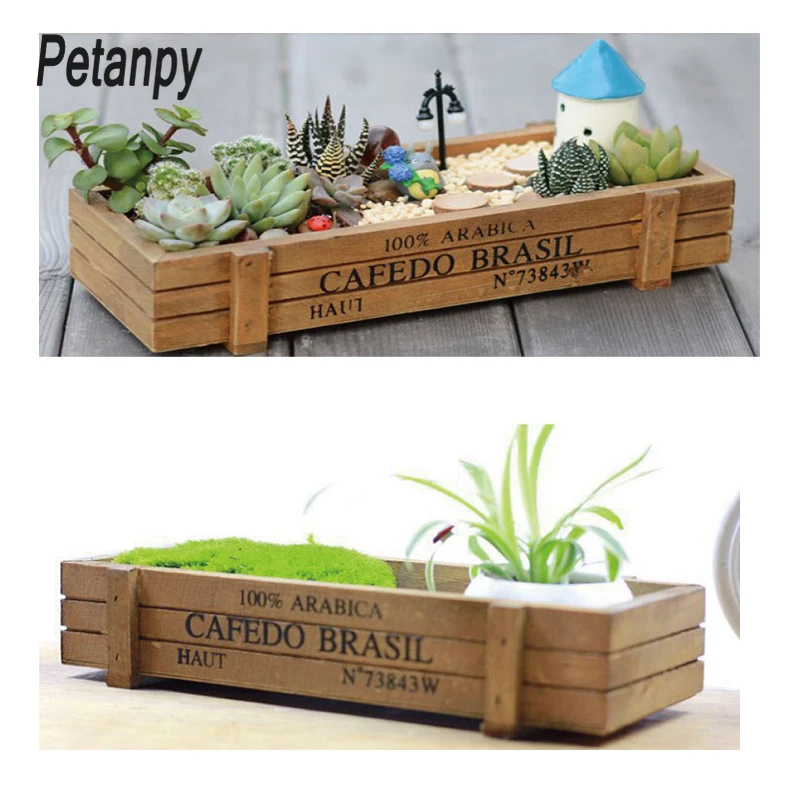 Garden Plant Pot Decorative Vintage Succulent Wooden Boxes Crates Rectangle Table Flower Pot Gardening Device Plant Bed
Garden Plant Pot Decorative Vintage Succulent Wooden Boxes Crates Rectangle Table Flower Pot Gardening Device Plant Bed