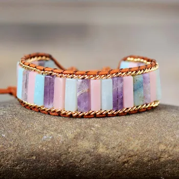 Natural Stones Leather Wrap Bracelets Jaspers Amethysts Chain Cuff Bangles Bracelets Bohemian Jewelry Wholesale Dropshipping
Natural Stones Leather Wrap Bracelets Jaspers Amethysts Chain Cuff Bangles Bracelets Bohemian Jewelry Wholesale Dropshipping