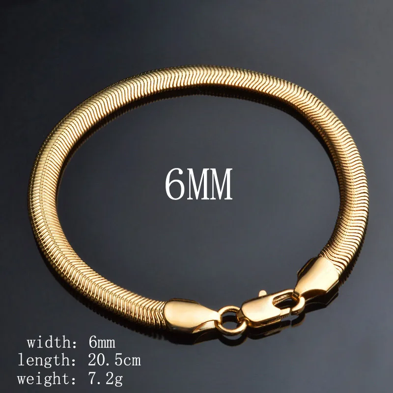 Wholesale-Jewelry-Silver-Gold-Bracelet-New-Flat-Soft-Snake-Bone-Bracelets-Bangle-Fashion-Jewelry-Pulsera-Hombre (3)