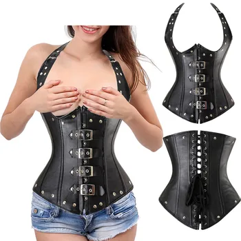 Court punk neck adjustment steel bone leather body shaping top
Court punk neck adjustment steel bone leather body shaping top