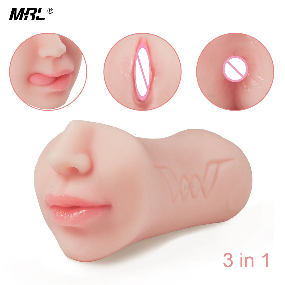 

MRL Male Masturbator Blowjob Silicone Artificial Vagina Sex Toys For Men Realistic Deep Throat Oral Mouth Anal Pocket Real Pussy