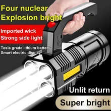 200-500m Strong Light Flashlight Camping Light Usb Rechargeable Quad-core P1000 Flashlight Searchlight Household Portable Lamp
200-500m Strong Light Flashlight Camping Light Usb Rechargeable Quad-core P1000 Flashlight Searchlight Household Portable Lamp