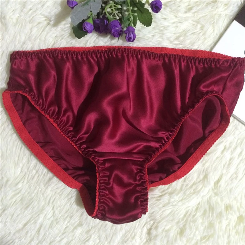 Women briefs Sexy Ultra-thin 100% Silk Briefs Breathable Comfortable Large Size ladies panties |