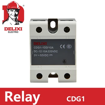 

1pc Relay DELIXI Solid State Relay Single Phase DC Control DC CDG1-1DD 40A SSR-40DD 3-32V DC TO 12-220V DC