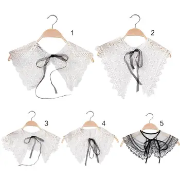 Korean Women Girl Lace Up Bowtie Fake Collar Hollow Out Crochet Floral Lace Chiffon Choker Blouse Dress Sweater Decorative Shawl
Korean Women Girl Lace Up Bowtie Fake Collar Hollow Out Crochet Floral Lace Chiffon Choker Blouse Dress Sweater Decorative Shawl