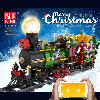 Creative Christmas Toy APP RC Motorized Electric Remote Control Train Model Building Blocks Bricks Set DIY Toys Christmas Gifts