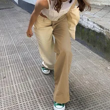 Women's Straight Wide Leg Pants New Autumn Stitching Women's High Waist Zipper Trousers Street Fashion Ladies Casual Pants
Women's Straight Wide Leg Pants New Autumn Stitching Women's High Waist Zipper Trousers Street Fashion Ladies Casual Pants