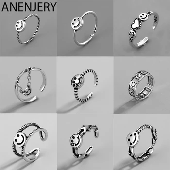 ANENJERY Vintage Smiling Face 925 Sterling Thai Silver Ring For Women Ring Minimalist Accessories Gift Jewlery 
ANENJERY Vintage Smiling Face 925 Sterling Thai Silver Ring For Women Ring Minimalist Accessories Gift Jewlery
