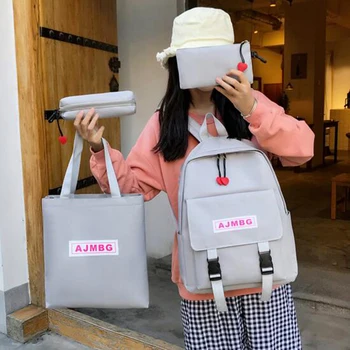 4Pcs/Set School Bags For Teenage Girl Boy Women Backpack Canvas School Backpack College Backpack Travel Bag Rucksacks Mochila 
4Pcs/Set School Bags For Teenage Girl Boy Women Backpack Canvas School Backpack College Backpack Travel Bag Rucksacks Mochila