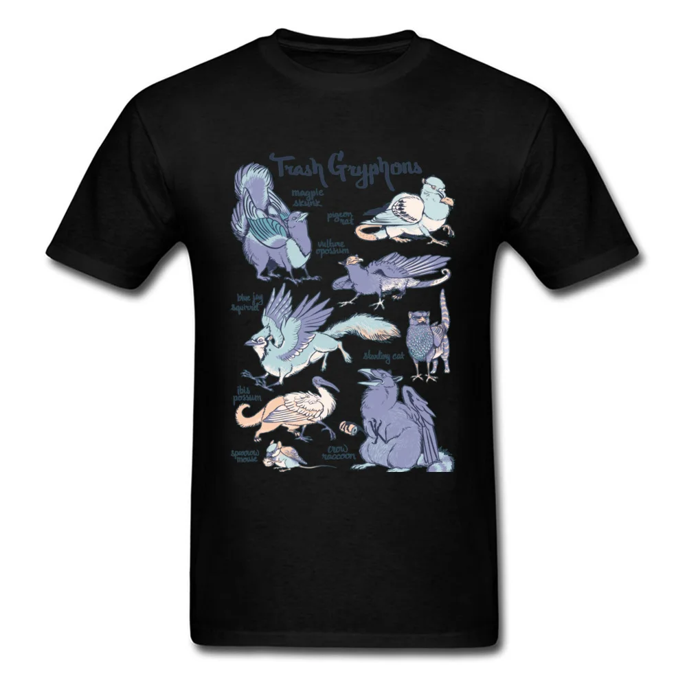Trash Gryphons Collection Illustration Diagram Print T Shirts Men's Normal Tops Tees Oversized Casual Loose Fashion T-Shirt Man