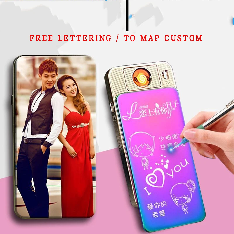 Free lettering / to map custom / replaceable silk usb charging lighter DIY QR code advertising LOGO photo production Cigarette
Free lettering / to map custom / replaceable silk usb charging lighter DIY QR code advertising LOGO photo production Cigarette