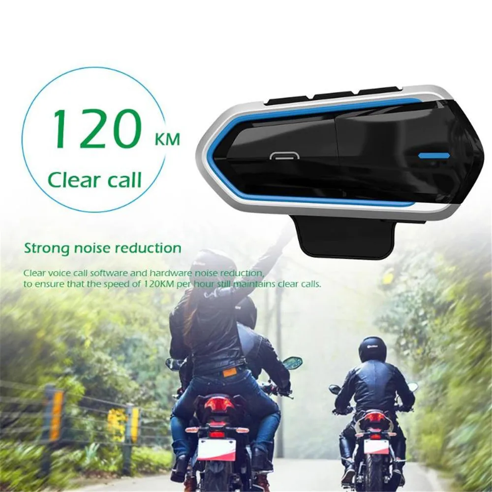 2x 2000M 2.4GHz Bluetooth Motorcycle FM Radio Helmet Intercom BT Headset 8 Rider