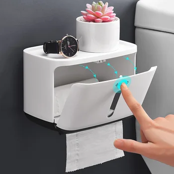 Toilet Paper Holder Dispenser Tissue Box Storage Rack Waterproof for Bathroom Home Wall-mounted Portable 
Toilet Paper Holder Dispenser Tissue Box Storage Rack Waterproof for Bathroom Home Wall-mounted Portable