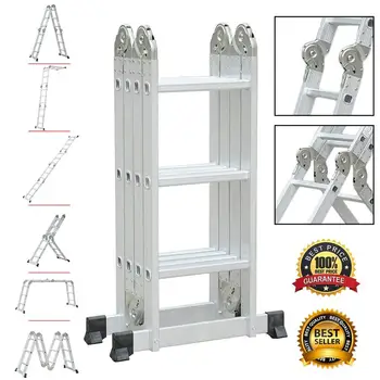 (Ship From ES) 4x3 90cm Multifunctional Folding Climb Ladder Aluminum Telescopic Step Ladder For Industrial Household Extension 
(Ship From ES) 4x3 90cm Multifunctional Folding Climb Ladder Aluminum Telescopic Step Ladder For Industrial Household Extension