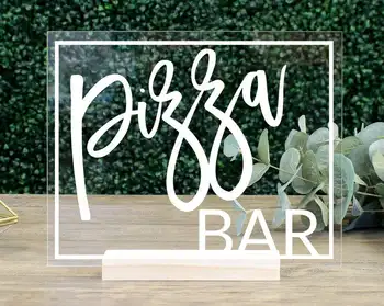 Pizza Bar Table Sign Clear Acrylic Wedding Sign buffet bar sign bridal shower bachelorette party clear table sign decor
Pizza Bar Table Sign Clear Acrylic Wedding Sign buffet bar sign bridal shower bachelorette party clear table sign decor