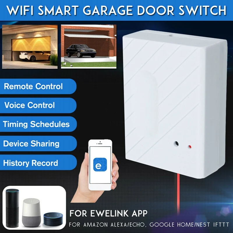 WiFi Smart Switch Car Garage Door Opener Remote Control for EWeLink APP Phone Support Alexa Google Home
WiFi Smart Switch Car Garage Door Opener Remote Control for EWeLink APP Phone Support Alexa Google Home