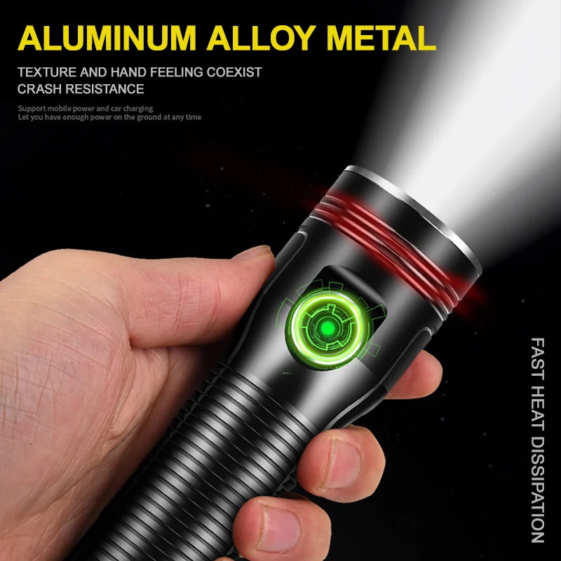 2020 Luminus LED Super High Power Rechargeable LED Flashlight With Built-in 26650 Lithium Battery Tactical Flashlight Torch
2020 Luminus LED Super High Power Rechargeable LED Flashlight With Built-in 26650 Lithium Battery Tactical Flashlight Torch