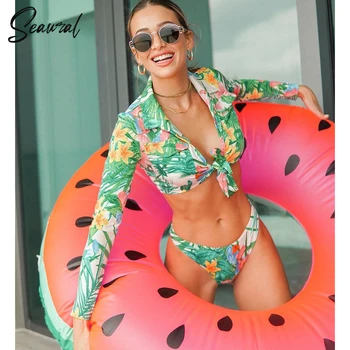 2020 New Sexy Long Sleeve Bikinis Women Swimsuit Print Floral Bathing Suits Beachwear Brazilian Bikini Set Biquini Female
2020 New Sexy Long Sleeve Bikinis Women Swimsuit Print Floral Bathing Suits Beachwear Brazilian Bikini Set Biquini Female