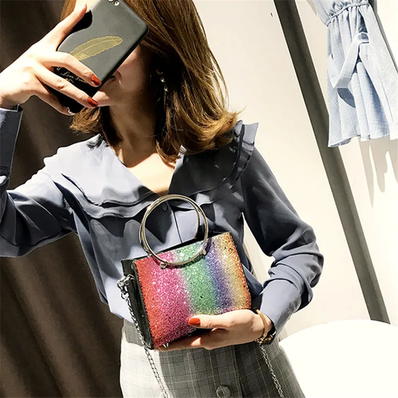 2020 New Women Handbag Rainbow Color Fashion Female Shoulder Bag Shiny Young Girl Crossbody Bag Small Chain Red
2020 New Women Handbag Rainbow Color Fashion Female Shoulder Bag Shiny Young Girl Crossbody Bag Small Chain Red