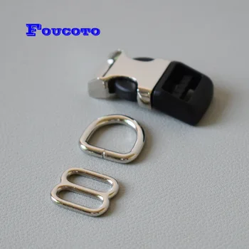 10 sets Metal side clasp buckle half D rings clip hook 15mm belt straps slider for paracord dog collar DIY sewing accessories 
10 sets Metal side clasp buckle half D rings clip hook 15mm belt straps slider for paracord dog collar DIY sewing accessories